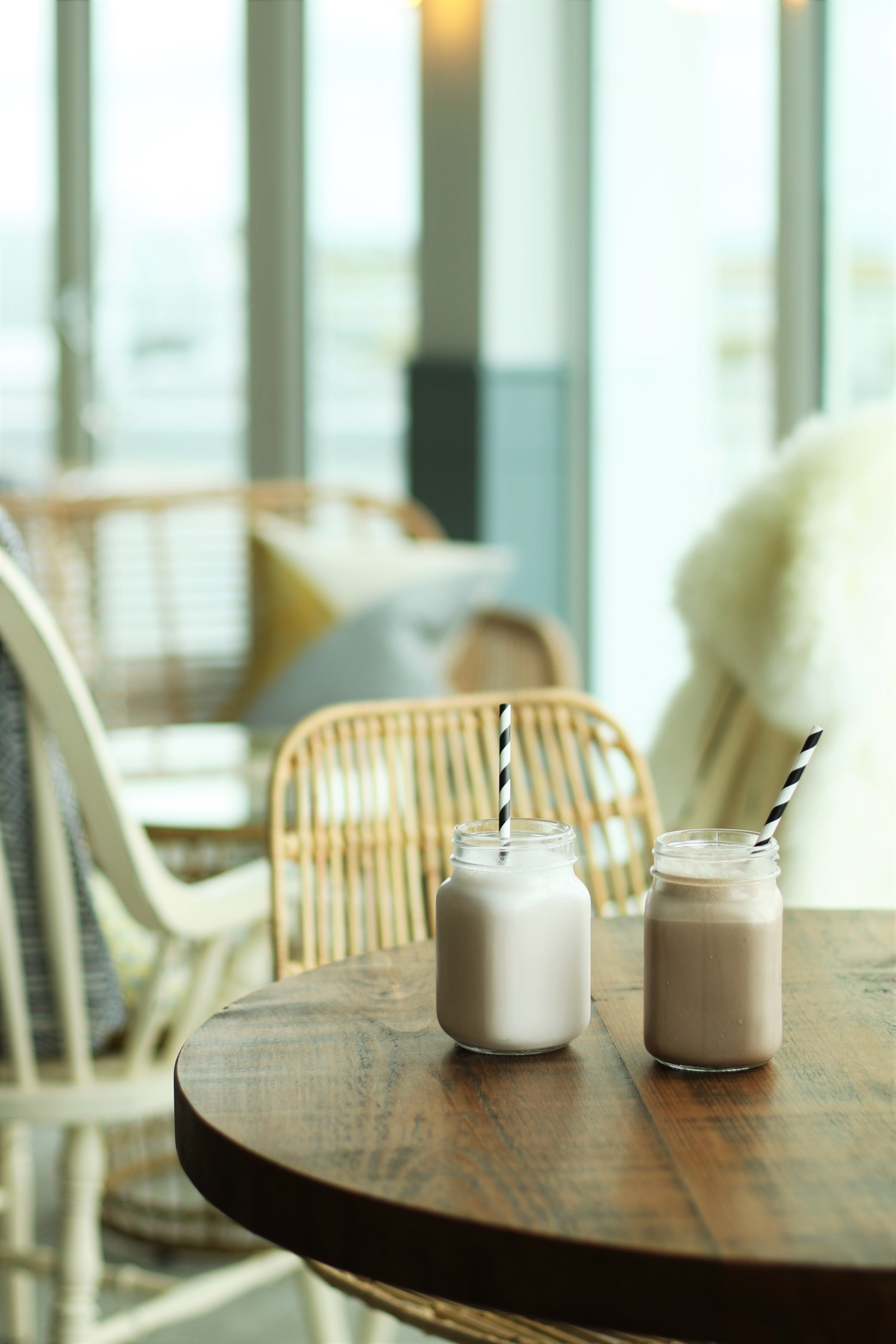 Milkshakes on table